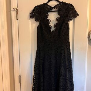 Lulus Black Lace Midi Dress – Size M